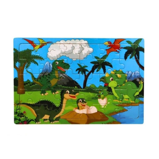 Picture of WOODEN PUZZLE 30PIECES DINO 15X22.5CM